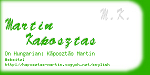 martin kaposztas business card